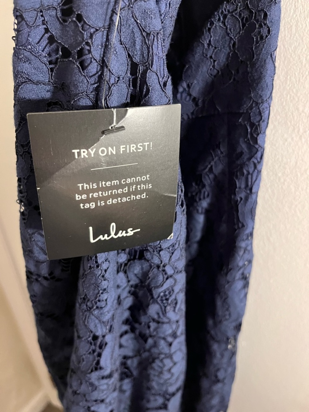 Lulu's Flirting with Desire Navy Blue Lace Bodycon Dress NWT - Picture 12 of 13
